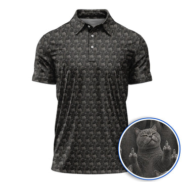 Cat Pattern Golf Polos, Funny Cats Golf Shirt, Cat Lover Golf Shirts