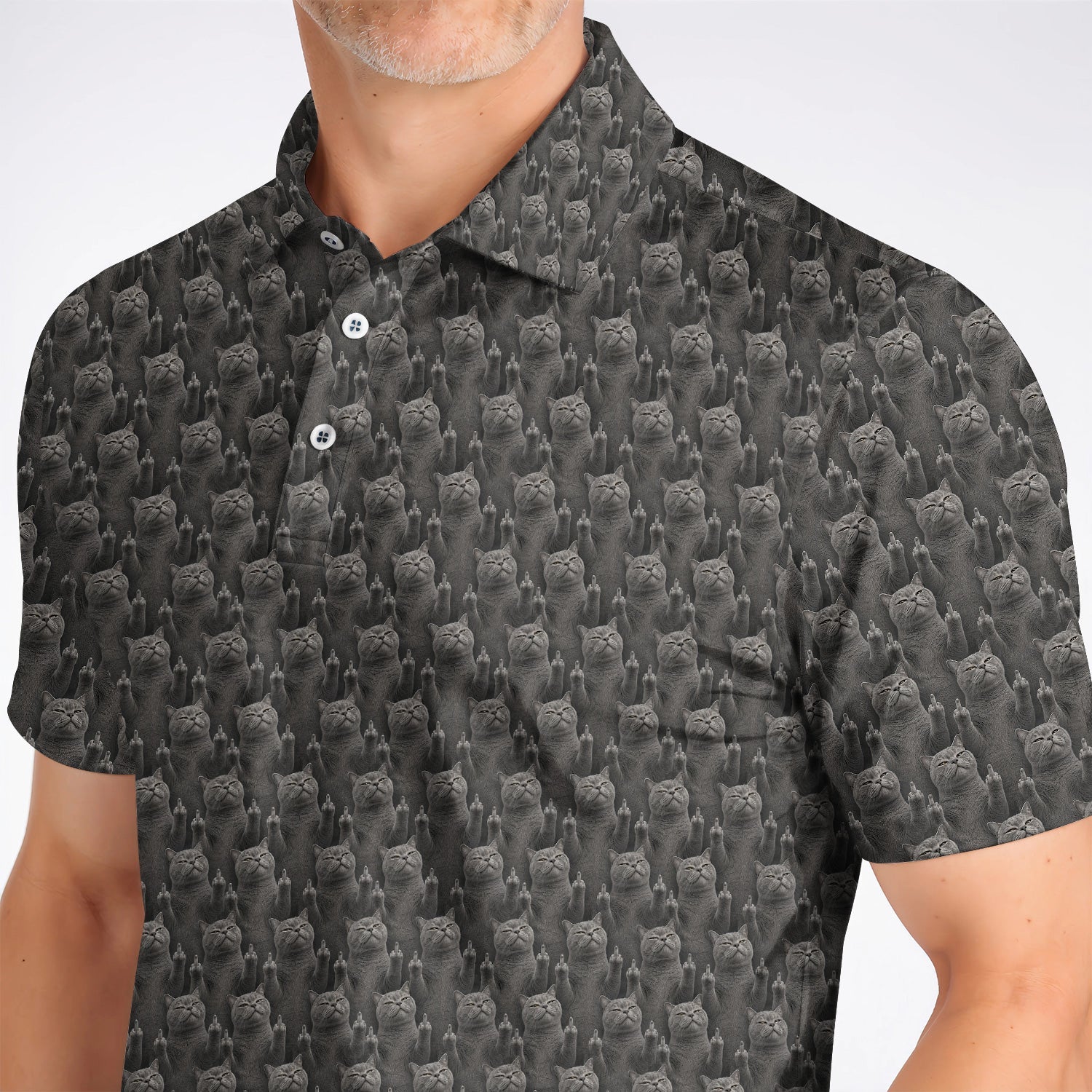 Cat Pattern Golf Polos, Funny Cats Golf Shirt, Cat Lover Golf Shirts