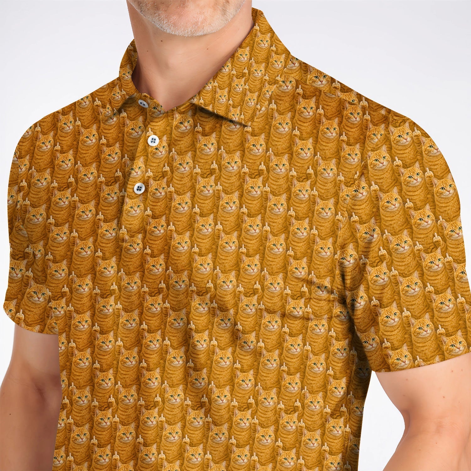 Ginger Cat Pattern Golf Shirt, Funny Cats Golf Polos, Golf Gift For Golfer