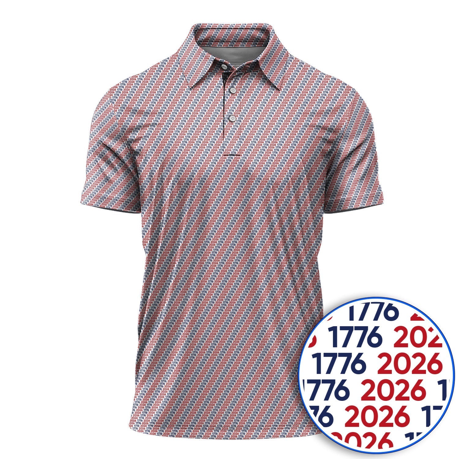 1776-2026 America 250 Anniversary Golf Polos, Patriotic USA Pattern Golf Shirt, Crazy Golf Shirts For Golfer
