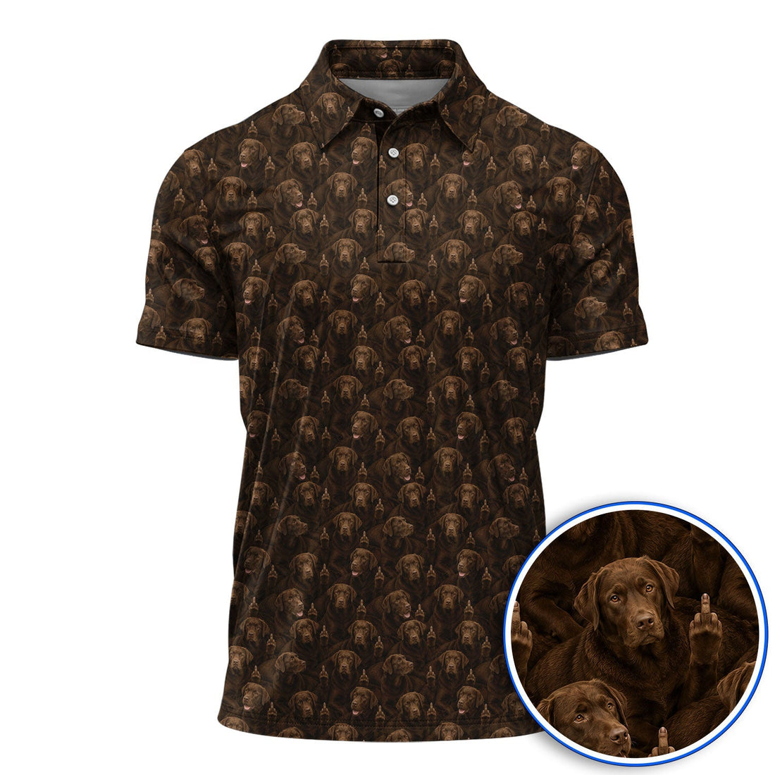 Funny Labrador Golf Polos, Lab Dog Pattern Golf Shirt, Crazy Golf Gift For Golfer