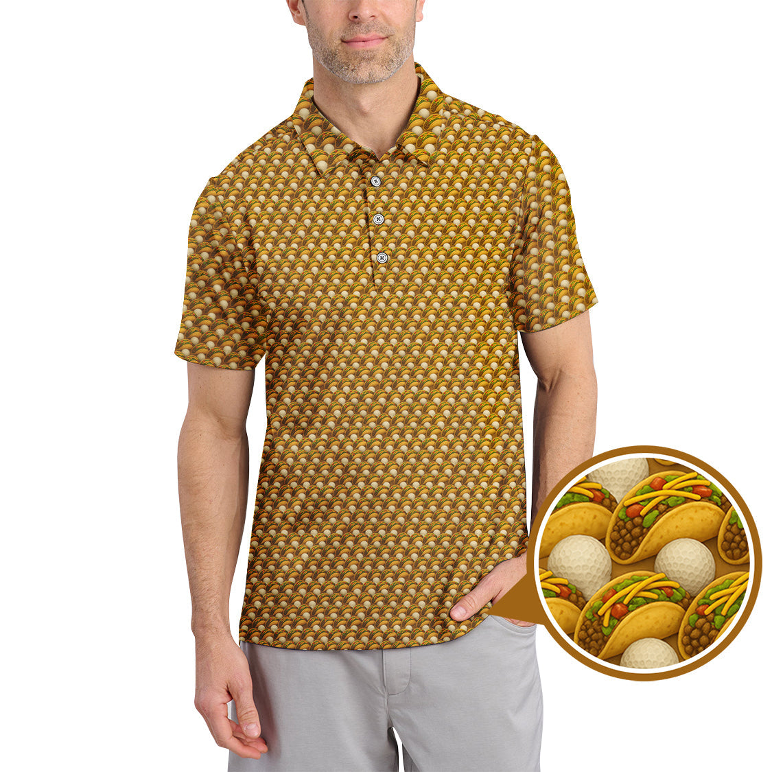 Taco Golf Shirt For Golfer, Golf And Tacos Shirt, Pattern Golf Shirt For Men,