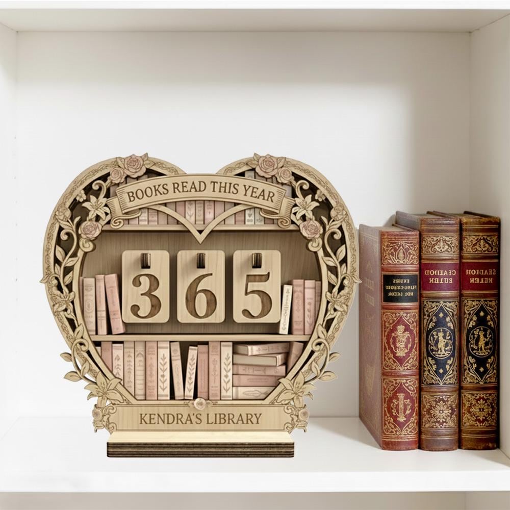 Personalized Wooden Book Tracker Sign 2026, Books Read This Year Counter, Custom Name Library Desk Decor Gift