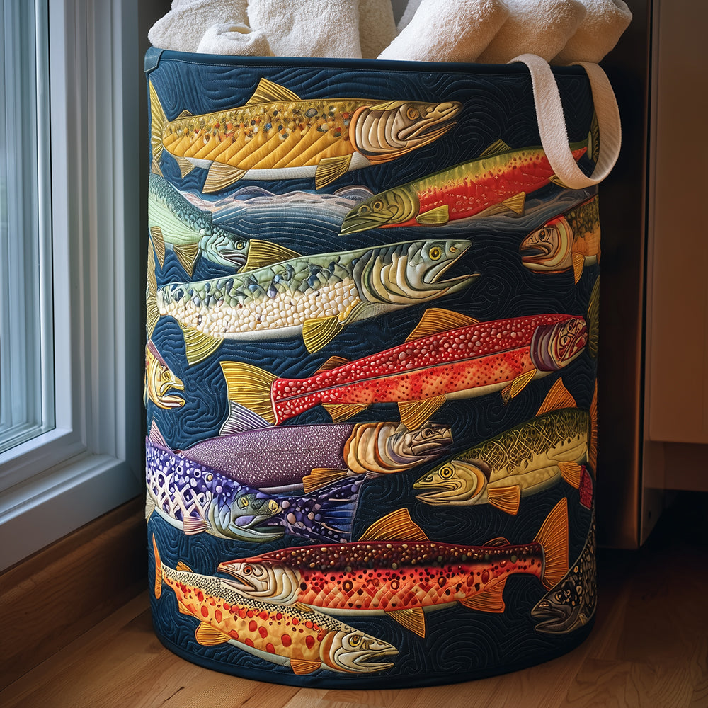 Playful Trout Laundry Basket Laundry Gifts, Housewarming Gift Ideas, Mother's Day Gifts