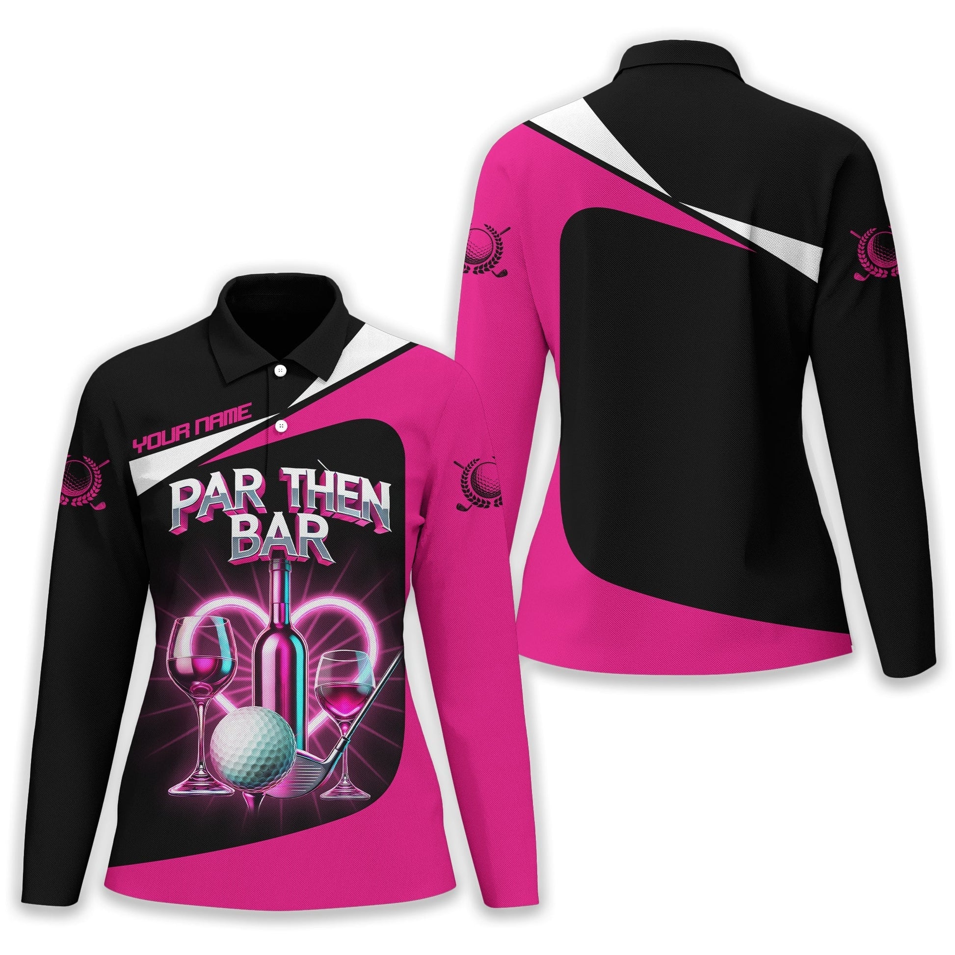 Par Then Bar Custom Womens Golf Polo ShirtGolfing Apparel, Womens Golf Gifts