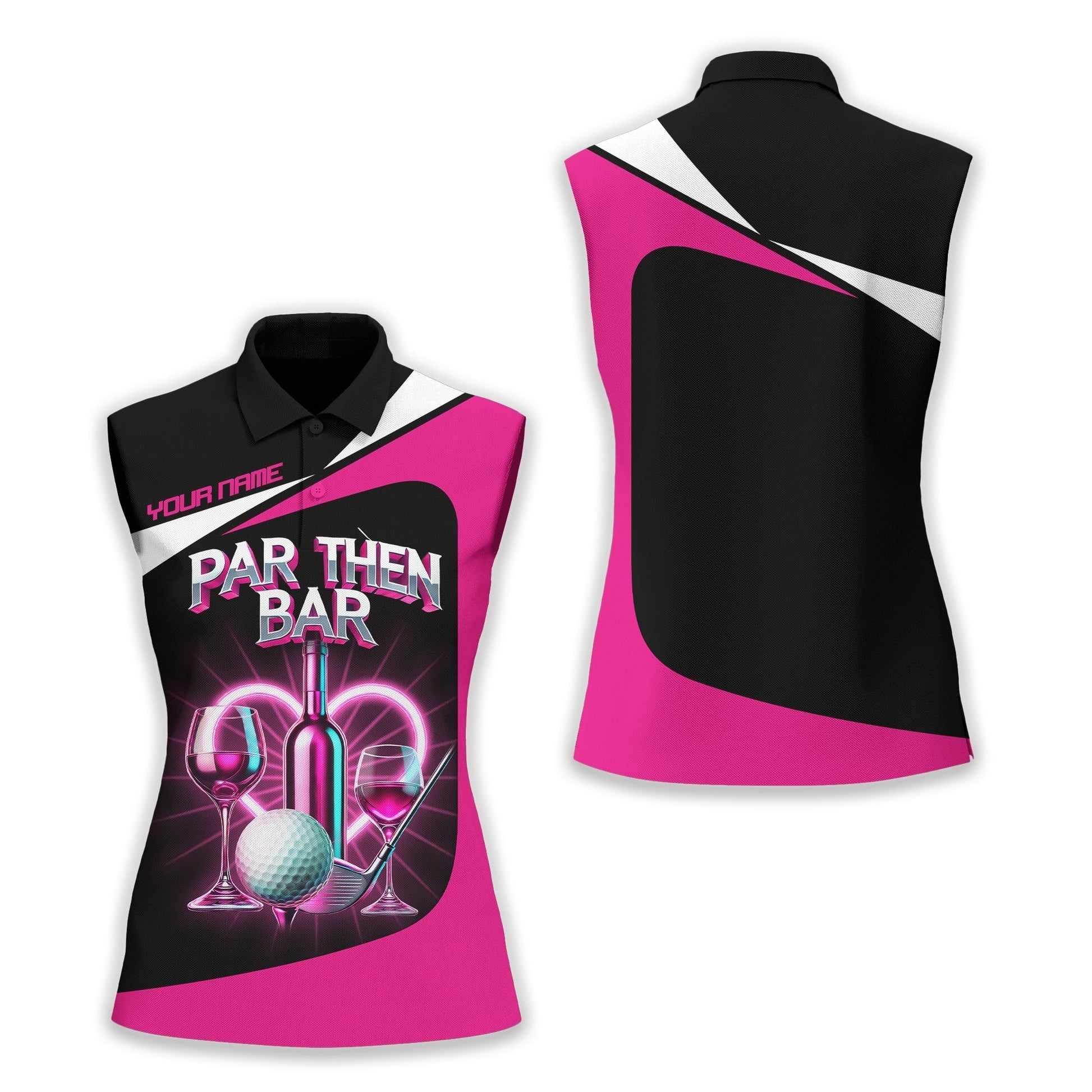 Par Then Bar Custom Womens Golf Polo ShirtGolfing Apparel, Womens Golf Gifts