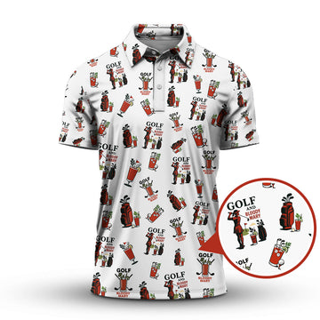 Golf And Bloody Mary Pattern Polos, Funny Women’s Golf Shirt, Cocktail Golf Shirts For Ladies