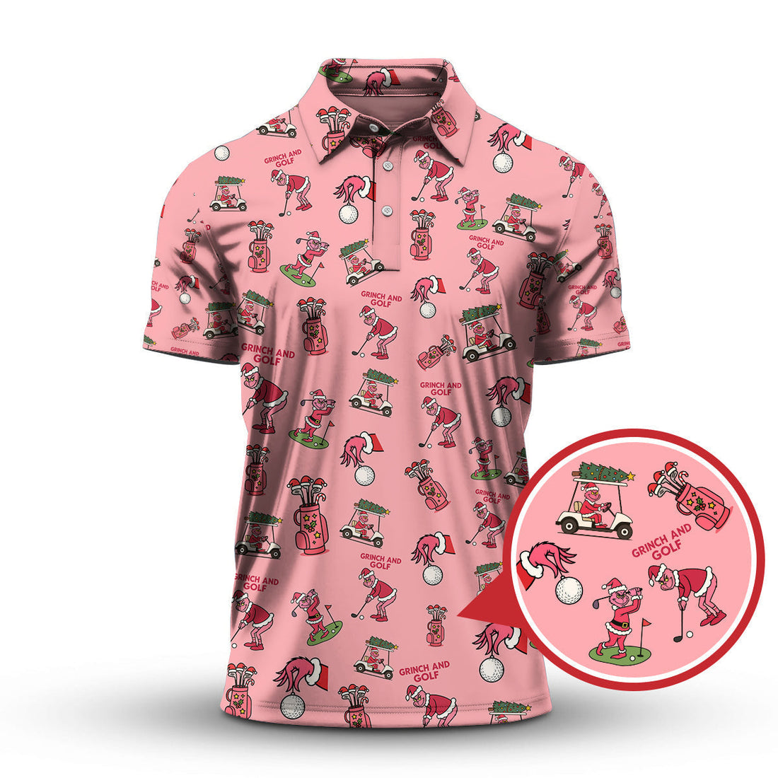 Funny Pattern Golf Shirt, Grinch Golf Shirt, Crazy Golf Shirt For Golfer