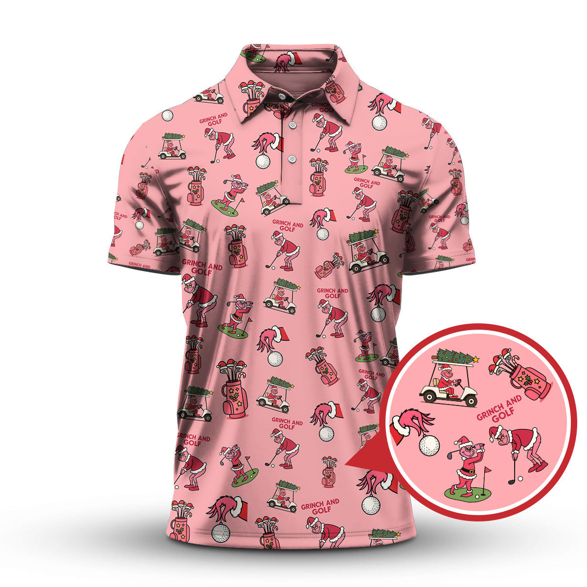 Funny Pattern Golf Shirt, Grinch Golf Shirt, Crazy Golf Shirt For Golfer