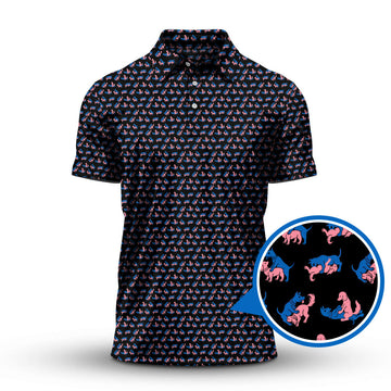 Funny Dog Golf Shirt, Golf Pattern Shirt For Men, Crazy Golf Shirt For Golfer