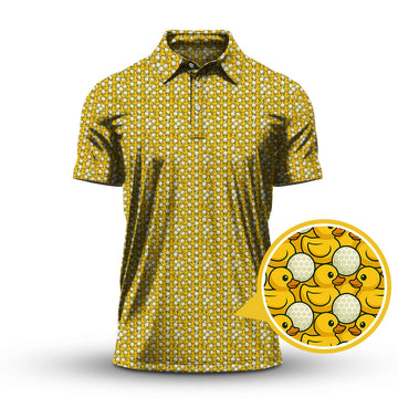 Duck Golf Shirt For Golfer, Funny Pattern Golf Shirt, Crazy Golf Shirt For Men
