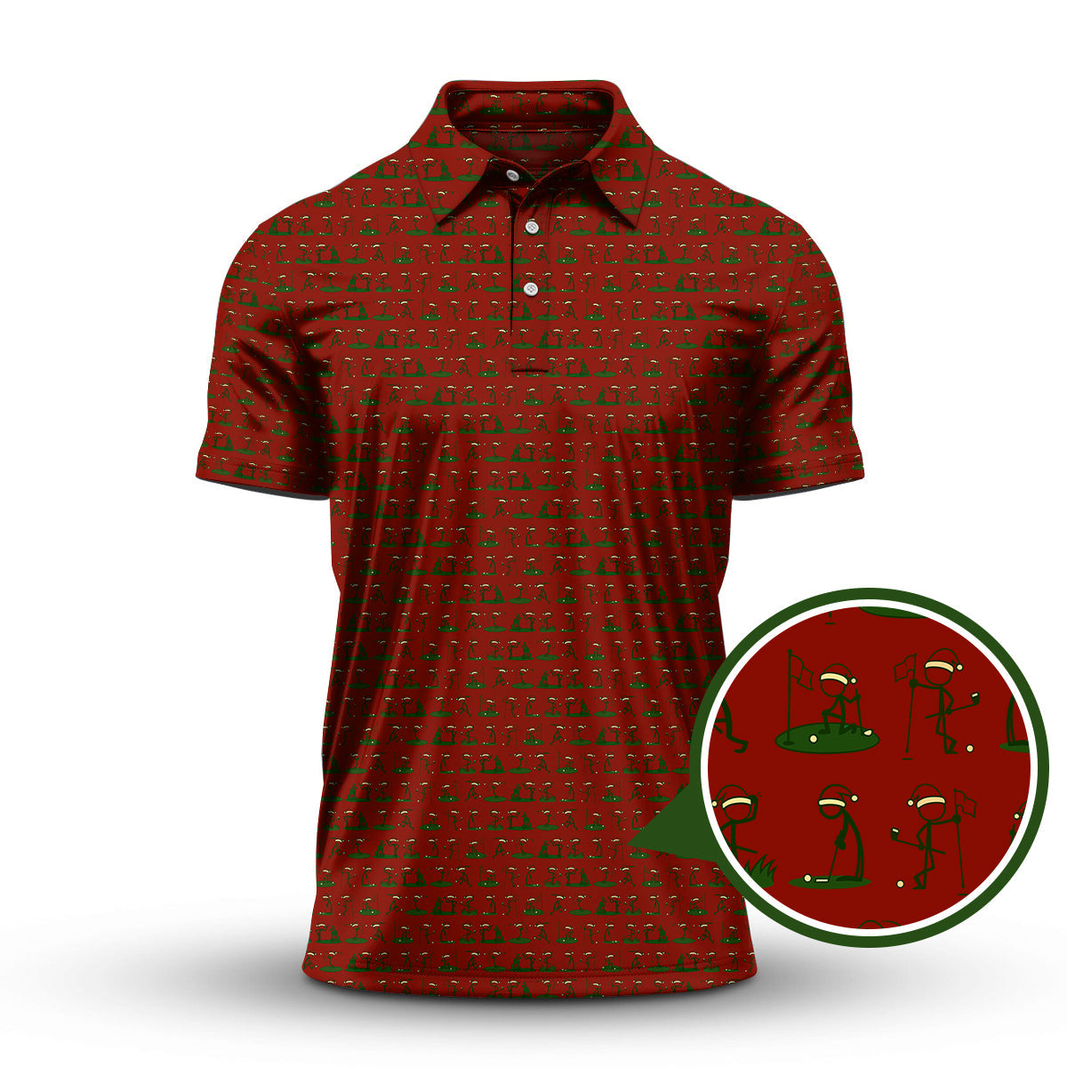 Christmas Golf Shirt, Funny Pattern Golf Shirt, Xmas Golf Shirt For Golfer