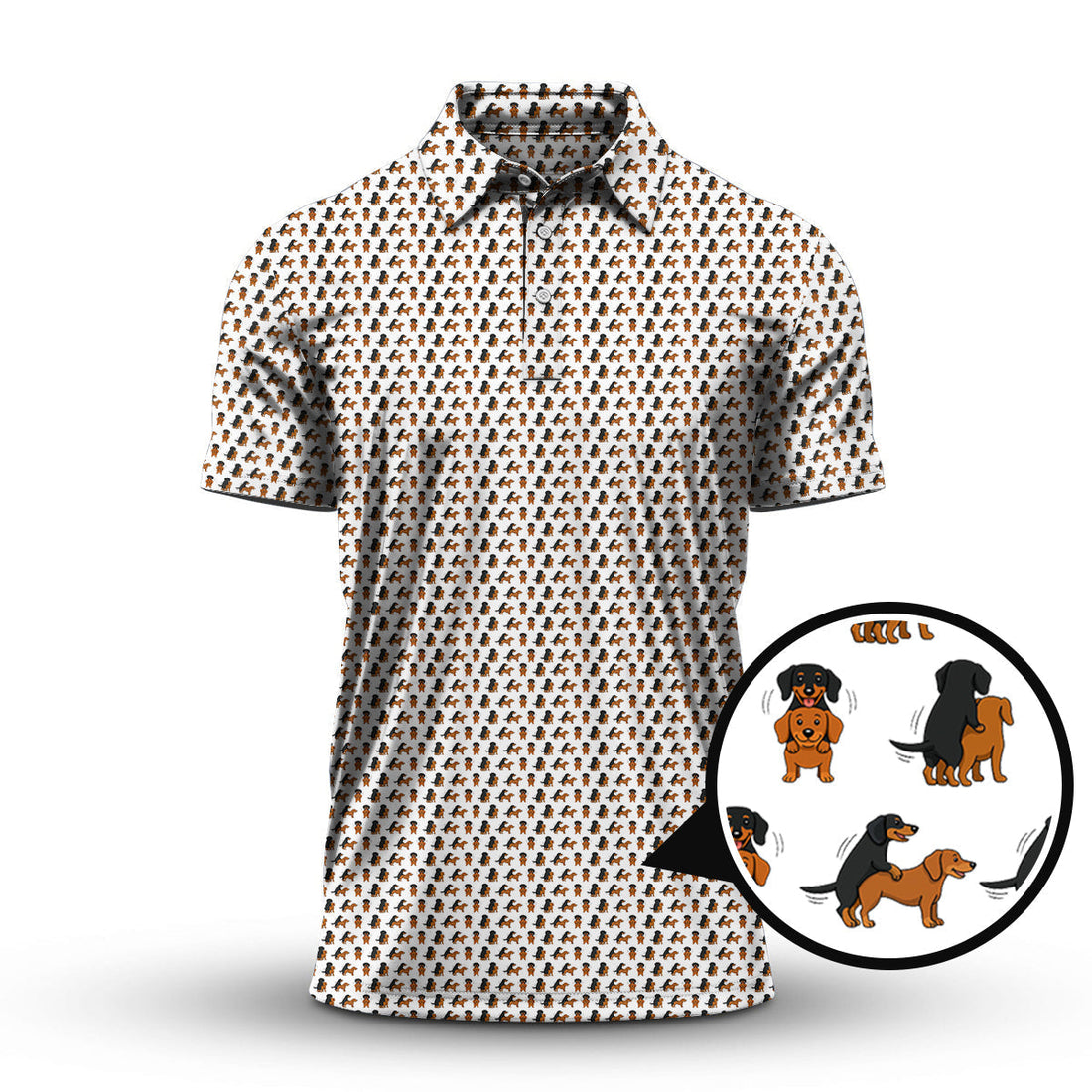 Funny Golf Pattern Shirt, Dachshund Golf Shirt For Golfer, Crazy Golf Shirt For Men