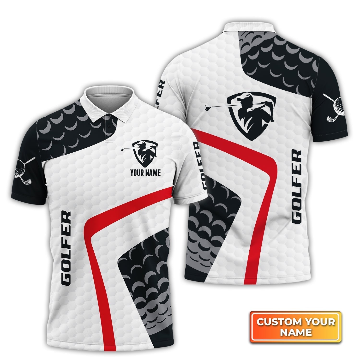 Golf Club - Personalized Name 3D Polo Shirt For Golfers