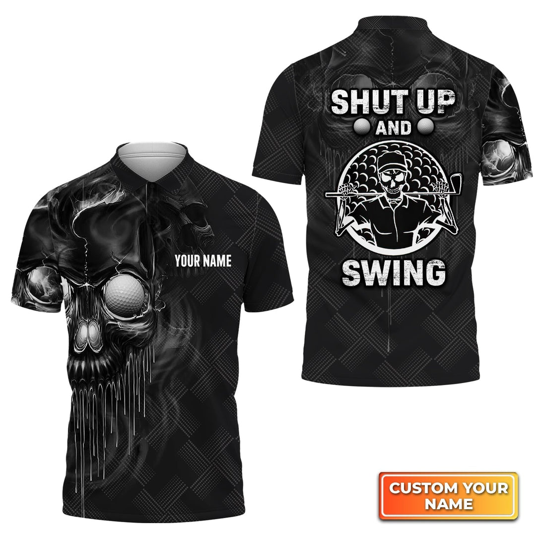 Golf Shut Up And Swing - Personalized Name 3D Polo Shirt For Golfers