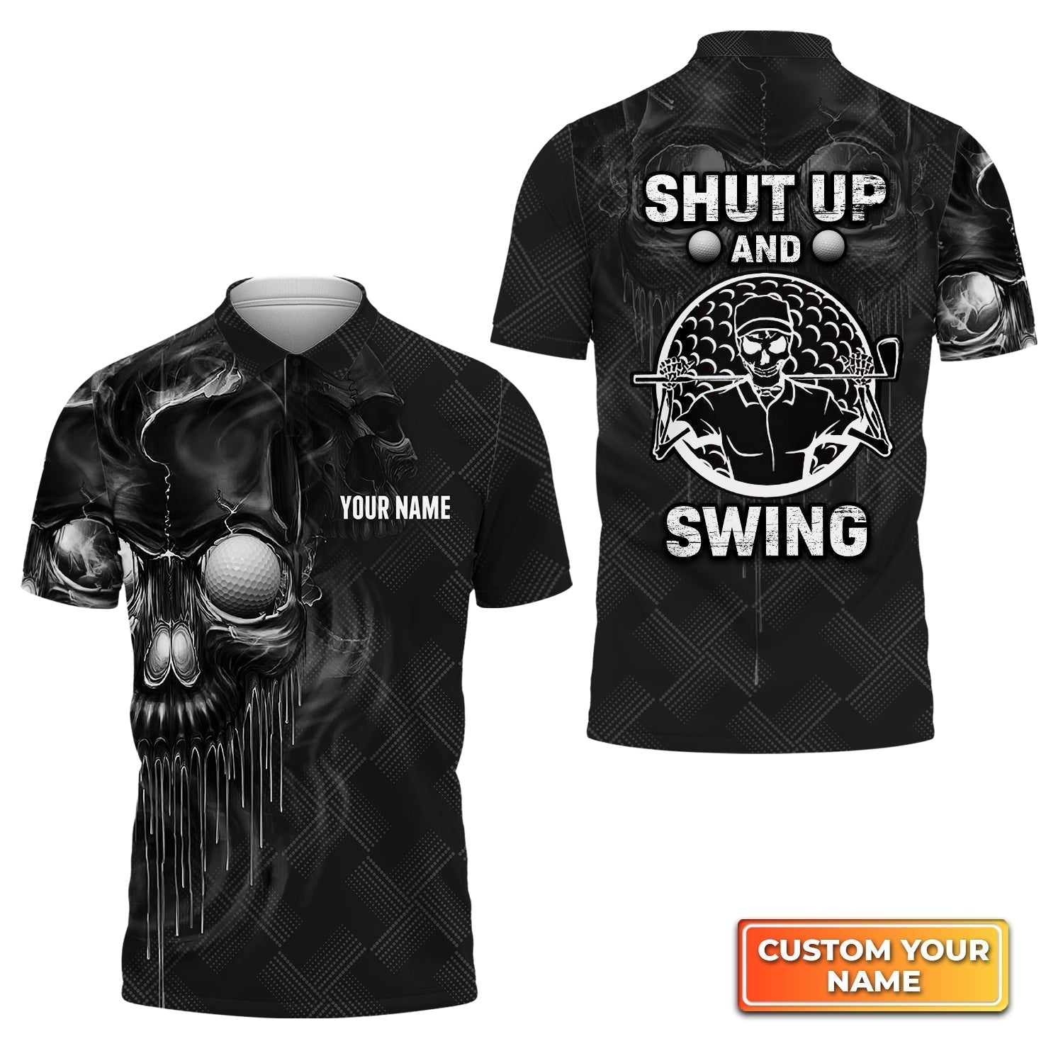 Golf Shut Up And Swing - Personalized Name 3D Polo Shirt For Golfers