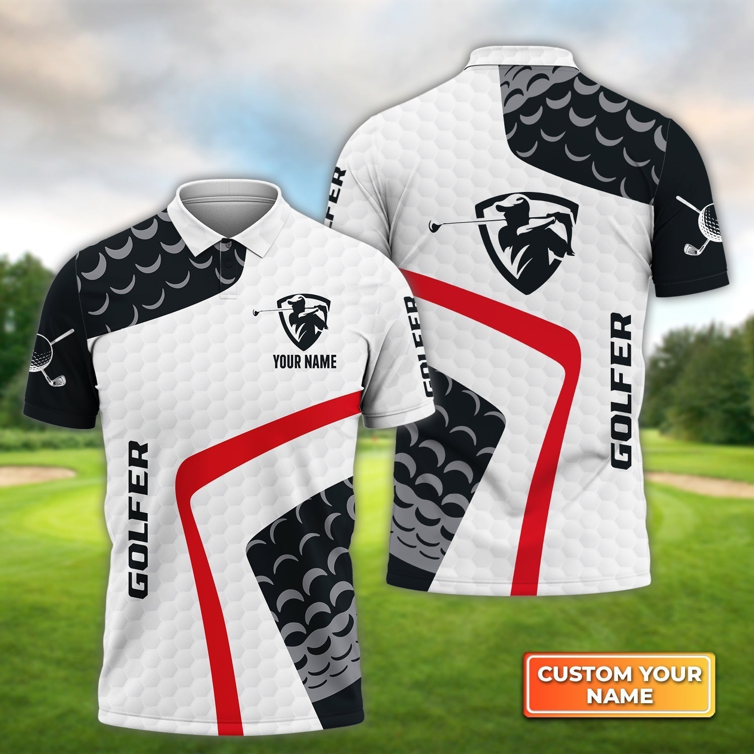 Golf Club - Personalized Name 3D Polo Shirt For Golfers