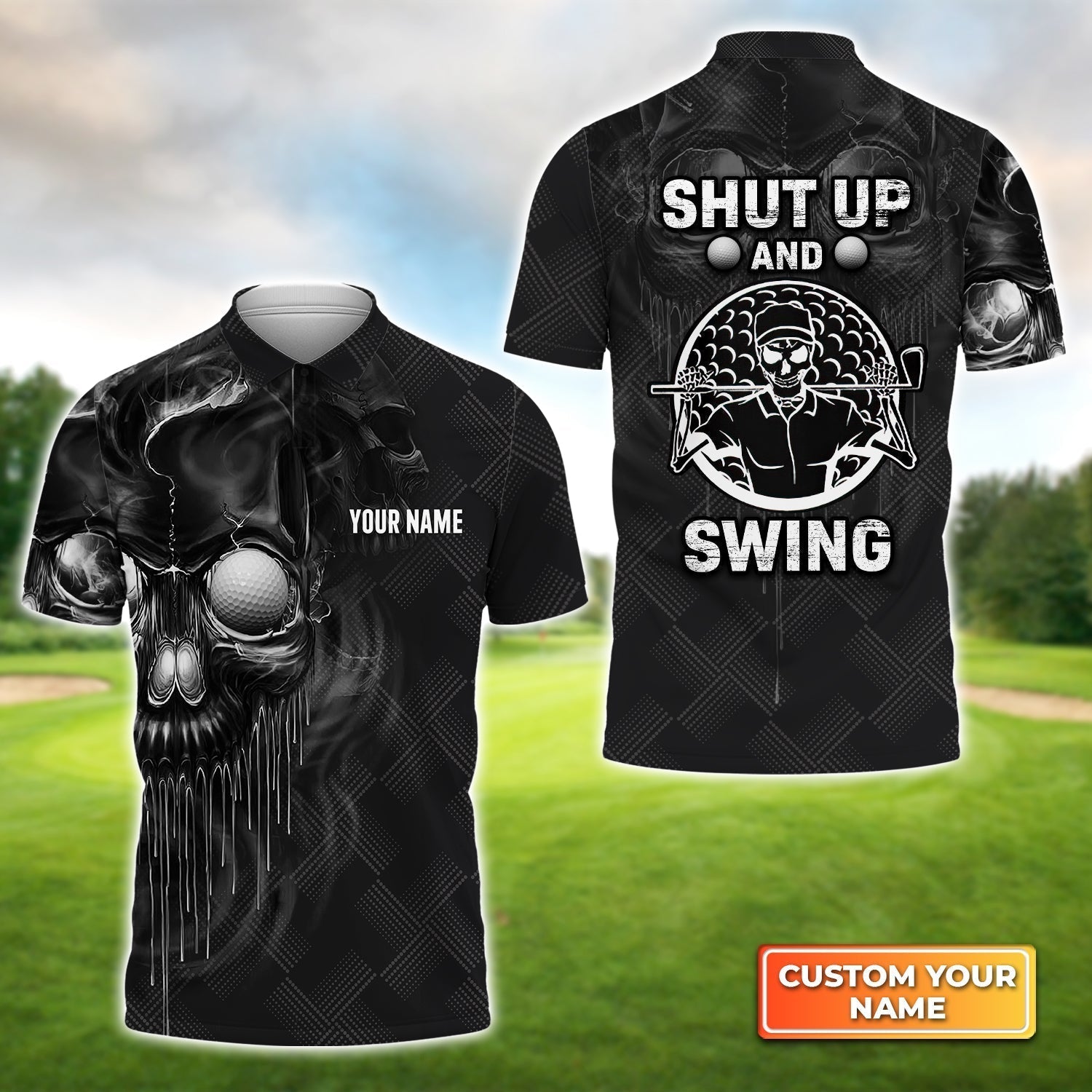 Golf Shut Up And Swing - Personalized Name 3D Polo Shirt For Golfers