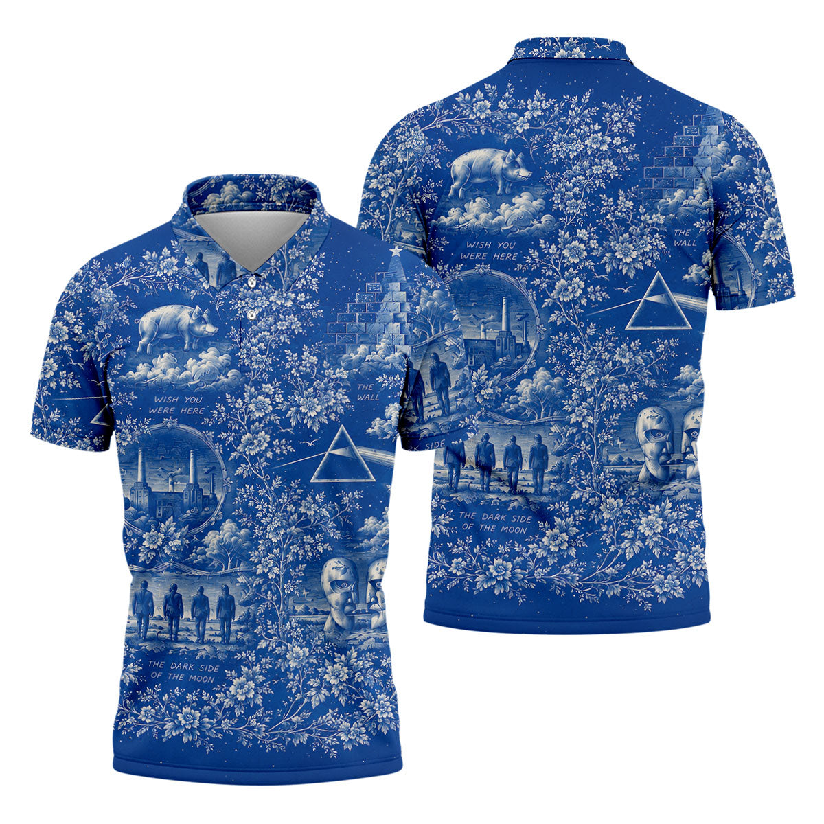 Surreal Retro Music Art Pattern Polo Shirt, Mens Golf Polo, Golf Polo Shirts For Men