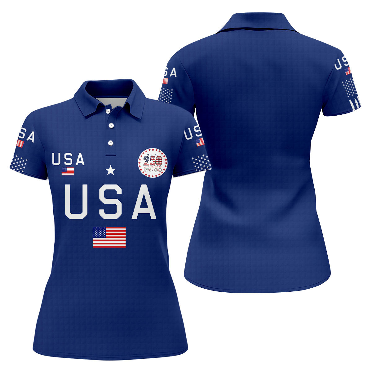 Free For 250 Years Patriotic Golf Shirt, 4th Of July Golf Shirt, 250th Anniversary Women Golf Top
