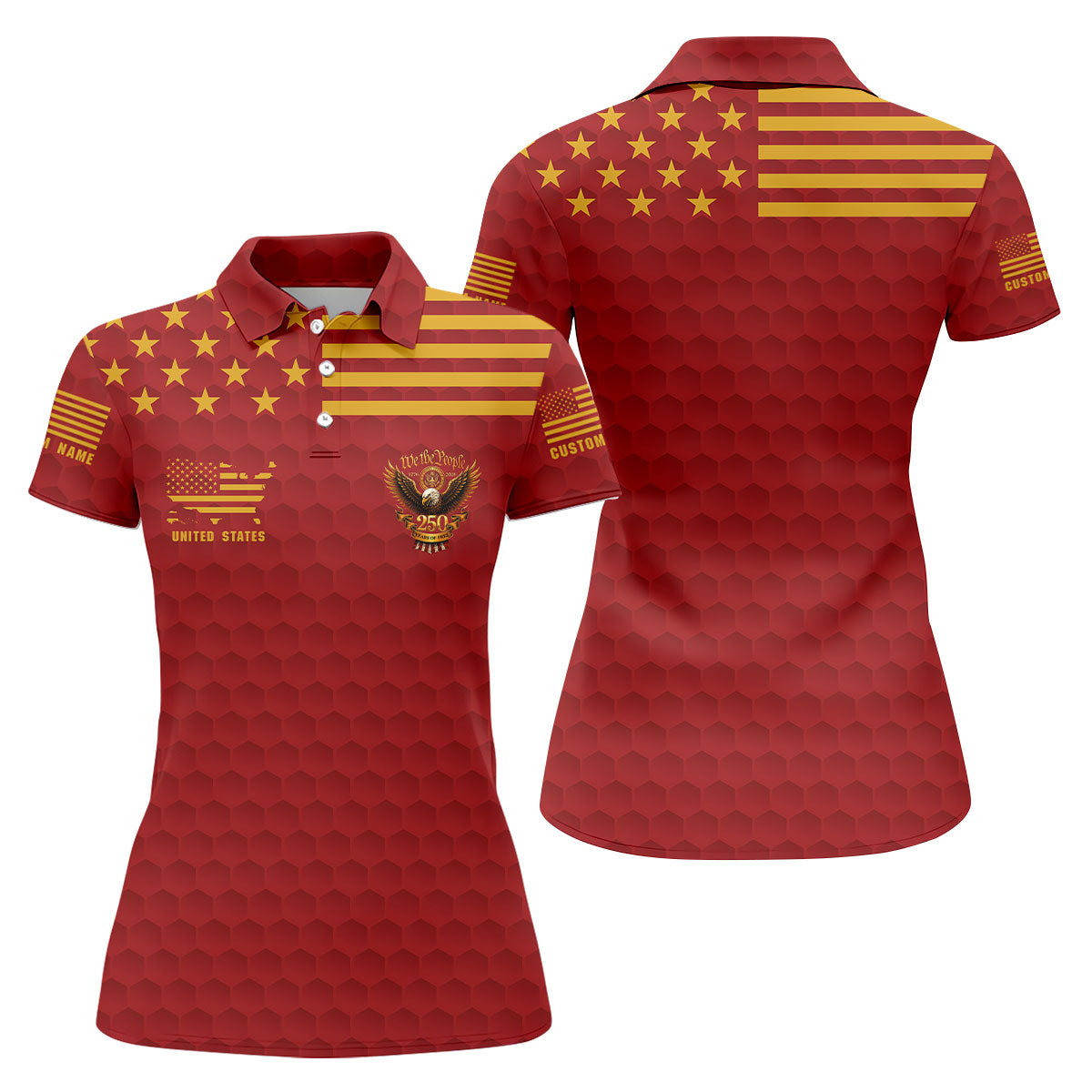 Marine Veteran We The People 250 Years Of Free 4th Of July Golf Shirt, Women's Golf Tops
