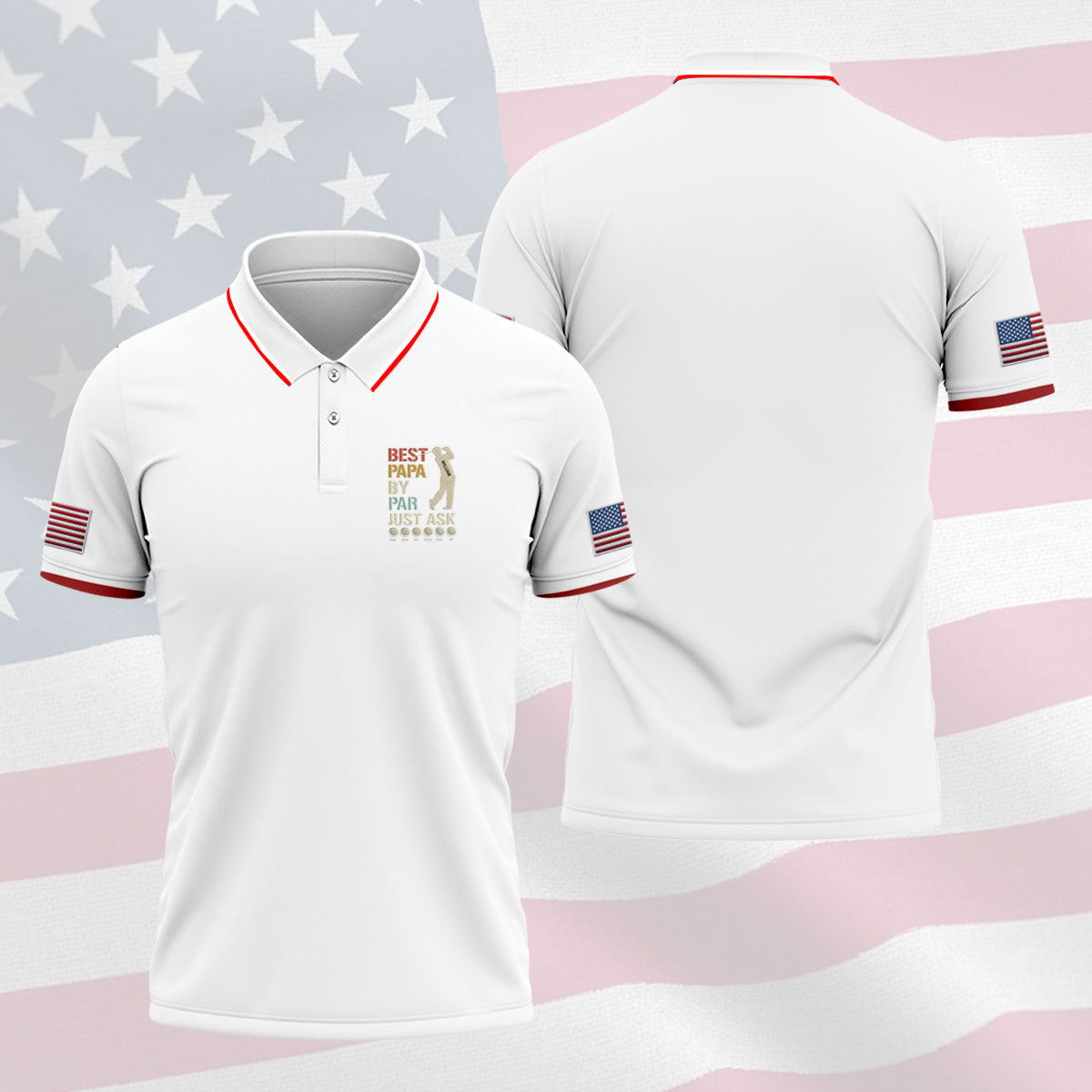 Best Dad Papa By Par Just Ask Father's Day Golf Shirt, Golf Gift For Dad, Polo Shirts For Men