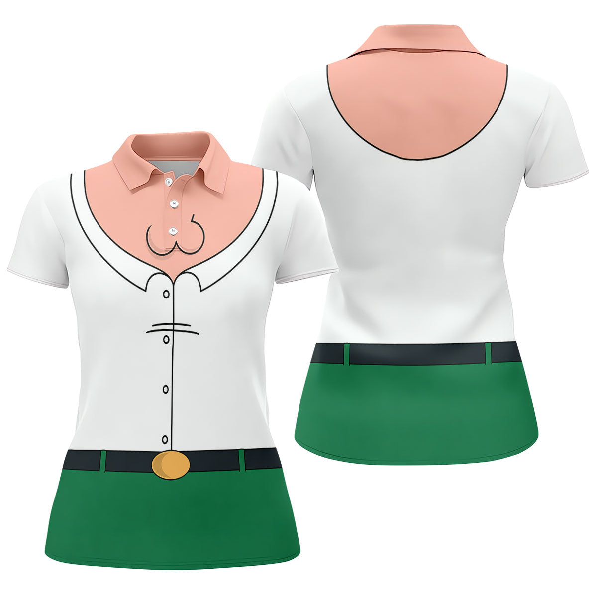 Funny Cartoon Costume Halloween Polo Shirt, Golf Polo For Women, Womens Golf Apparel