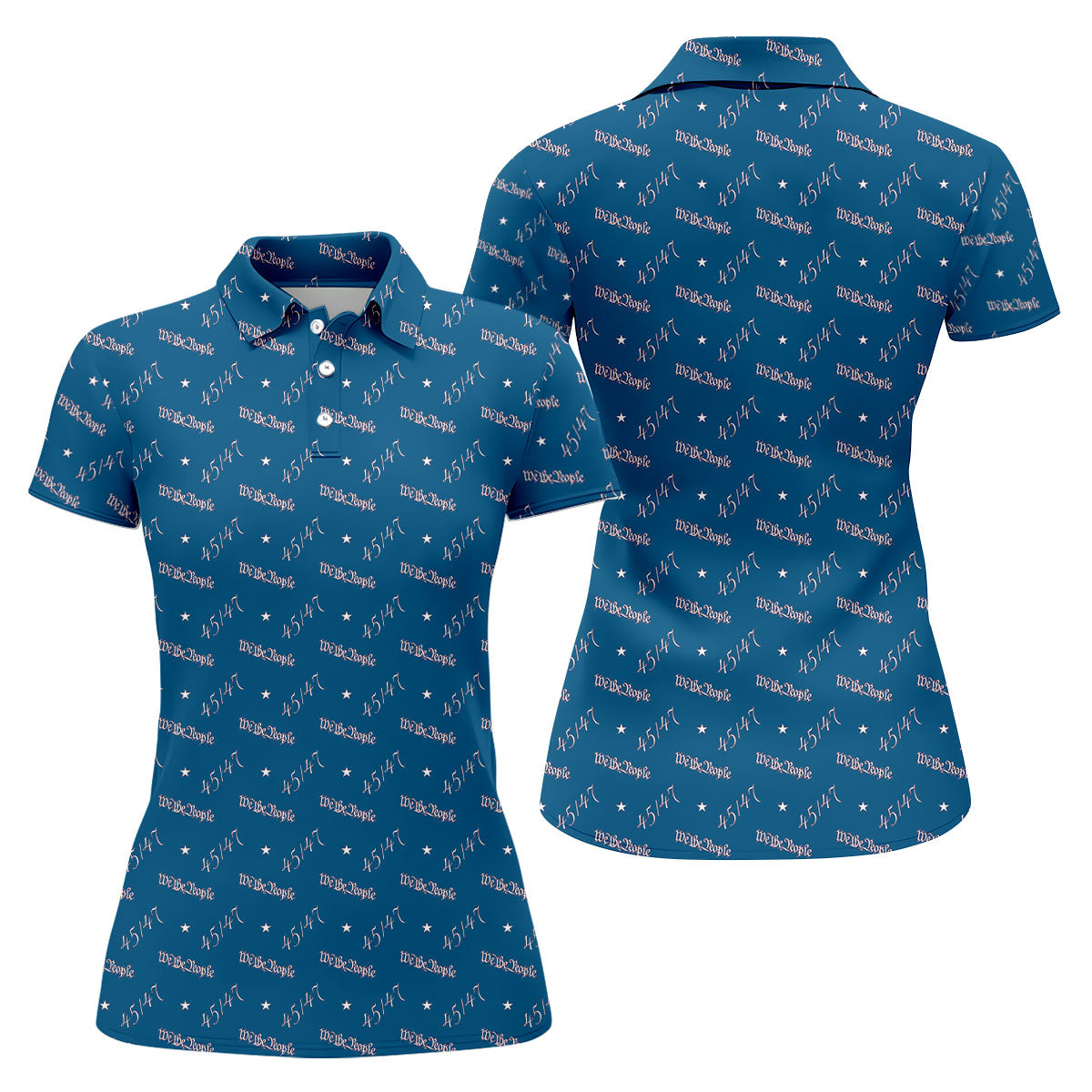 We The People 45 47 Patriotic Golf Polo Shirts, 250th Anniversary Golf Shirt For Women, Ladies Golf Polos