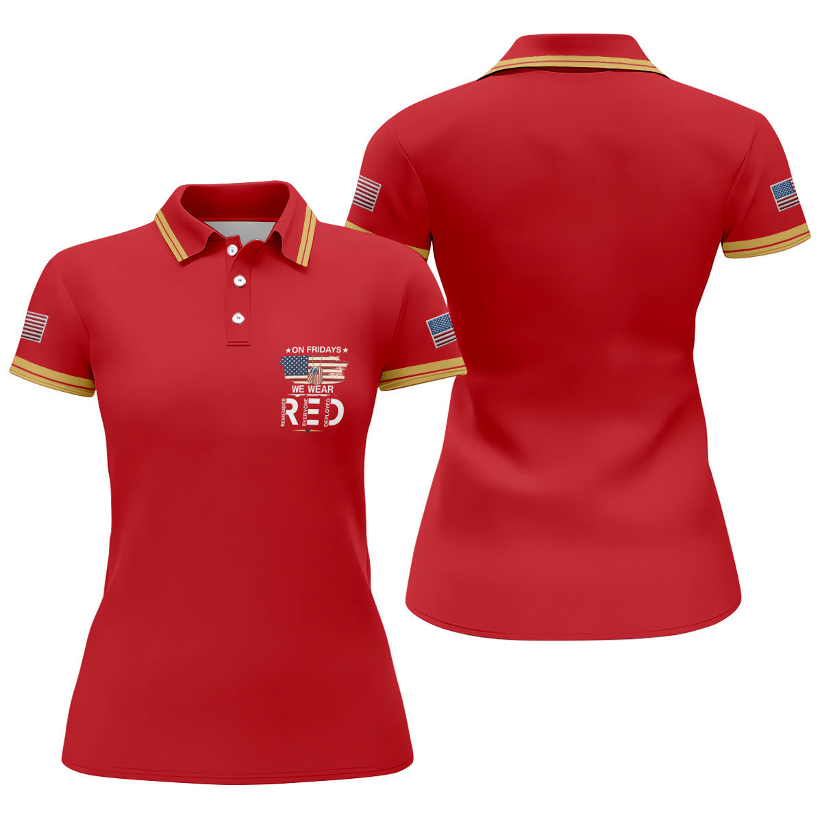 On Friday We Wear Red Patriotic 4th Of July Golf Shirt, 250 Years Women's Golf Tops