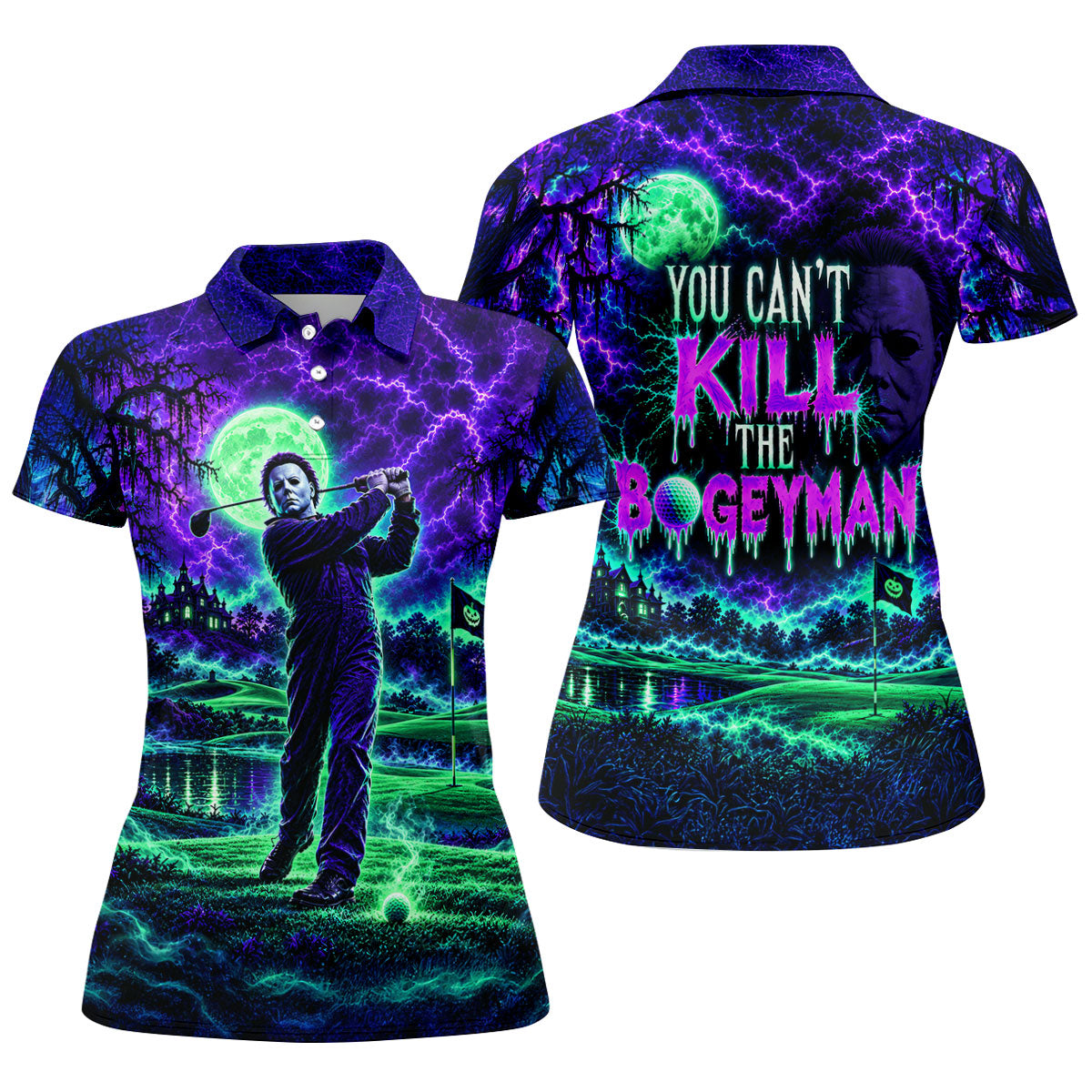 Halloween You Can't Kill The Bogeyman Horror Character Shirt, Womens Polo Shirt, Golf Wear