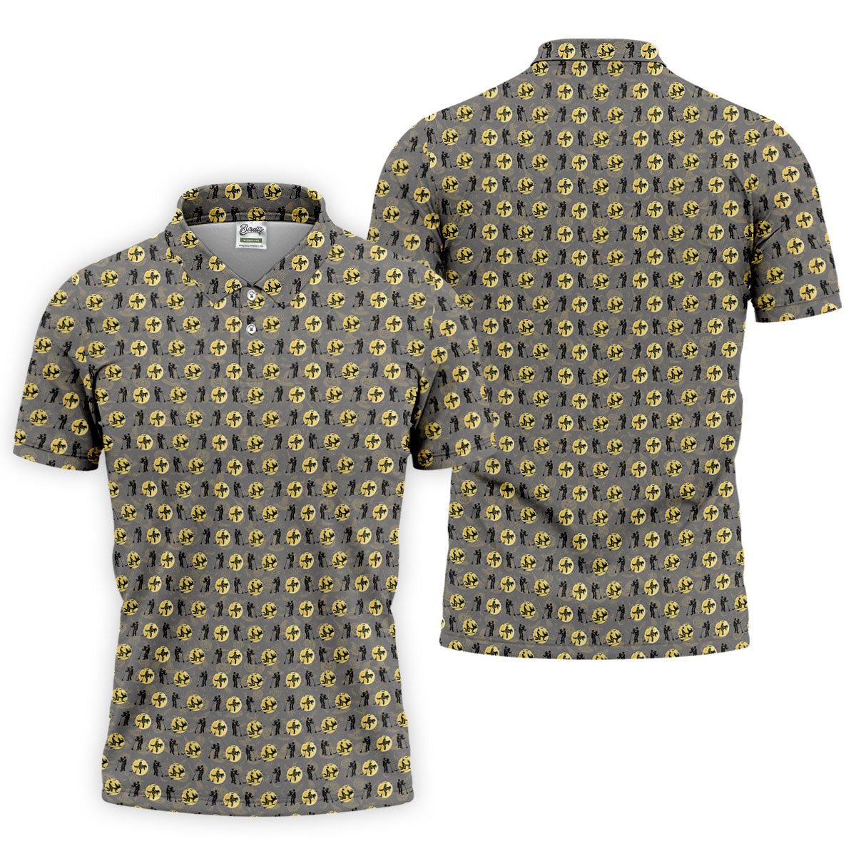 Halloween Horror Character Golf Pattern Polo Shirt, Men's Golf Shirt, Mens Golf Apparel