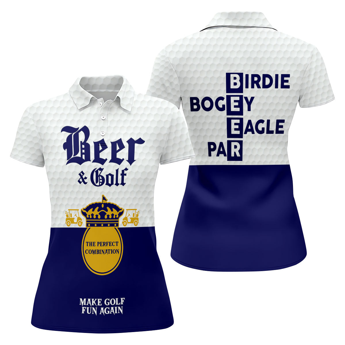 Beer And Golf The Perfect Combination Golf Shirt For Women, Ladies Golf Shirts, Women's Sleeveless Golf Shirts