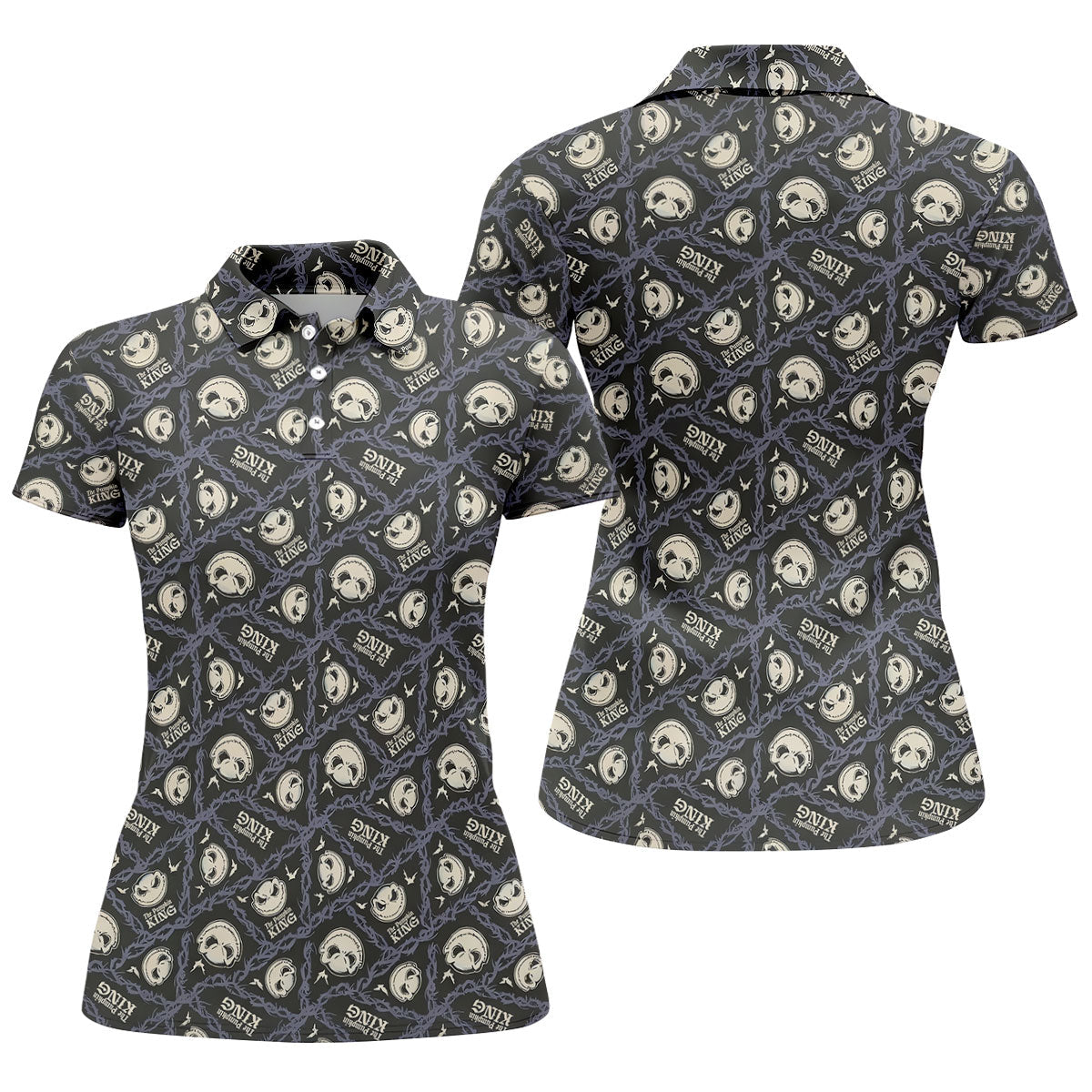 The Pumpkin King Horror Character Golf Polo Shirt, Horror Movie Shirt, Women's Golf Polo
