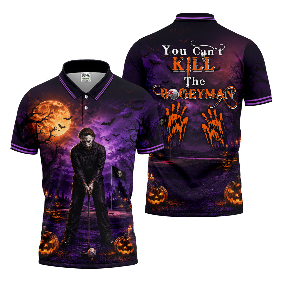 You Can't Kill The Bogeyman Halloween Polo Shirt, Hawaiian Golf Shirt, Mens Golf Apparel