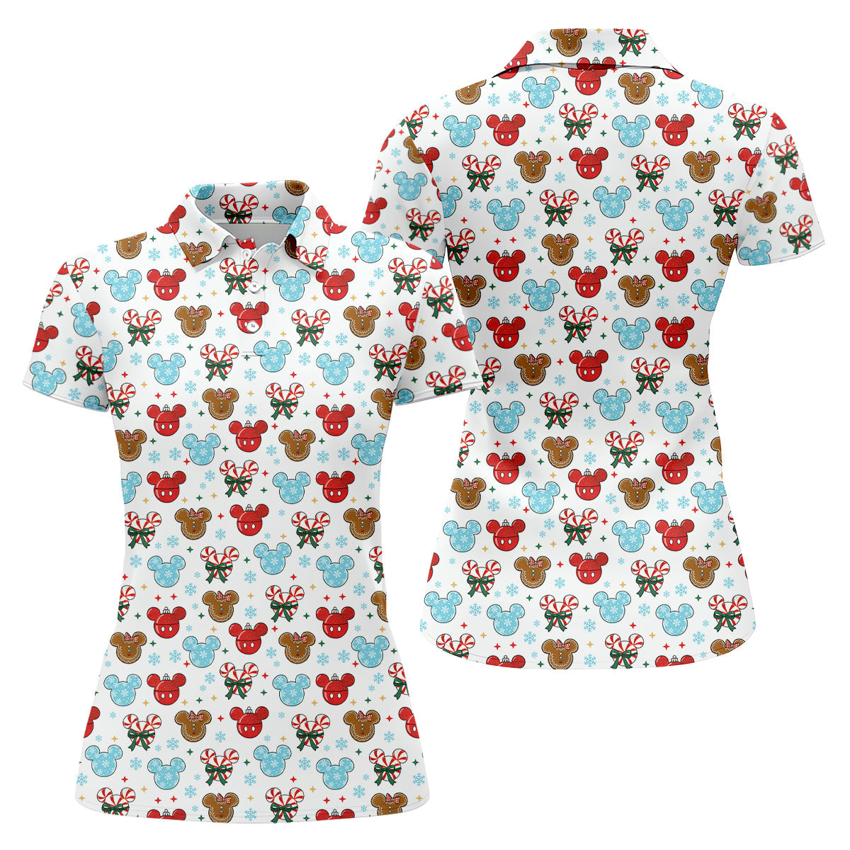 Funny Gingerbread Christmas Candy Cane Cute Women's Golf Clothes, Ladies Golf Shirts, Christmas Golf Shirt