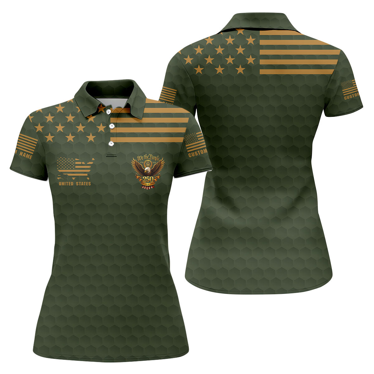 Army Veteran We The People 250 Years Of Free 4th Of July Golf Shirt, Women's Golf Tops