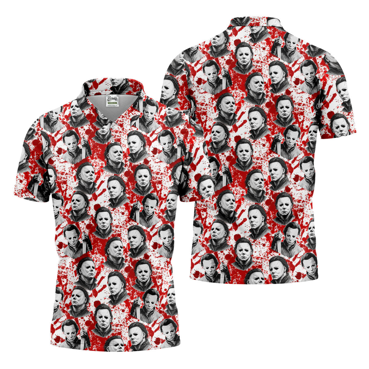 Halloween Masked Horror Character Polo Shirt, Mens Polo Shirts, Mens Golf Apparel