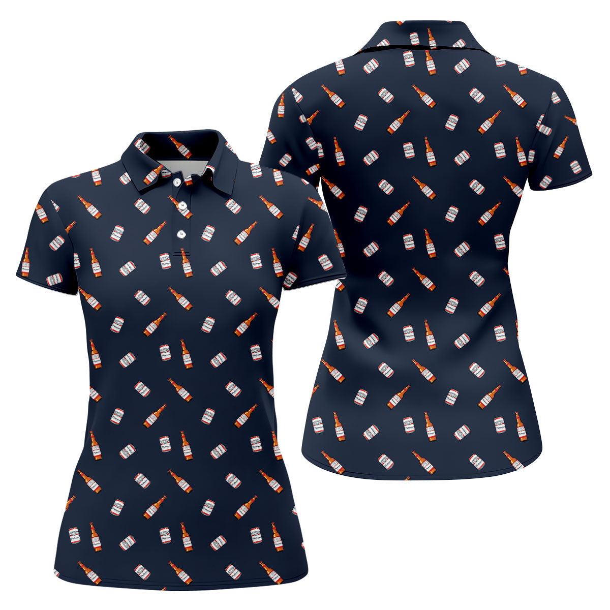 Puttweiser King Of Drive Golf And Beer Fun Women's Golf Shirts, Women's Golf Tops, Ladies Golf Shirt