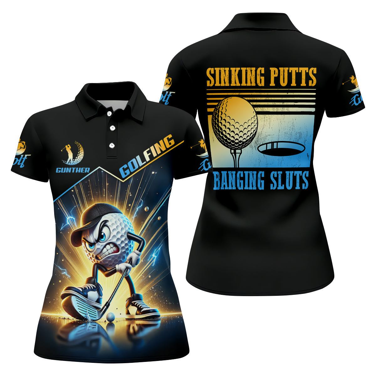 Sinking Putts Banging Sluts Fun Golf Shirt, Women Golf Top, Golf Shirt For Women, Ladies Golf Shirts