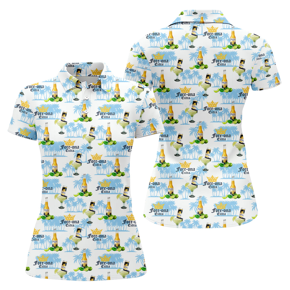Fore-ona Extra Find Your Fairway Golf And Beer Fun Women's Golf Shirts, Ladies Golf Shirts