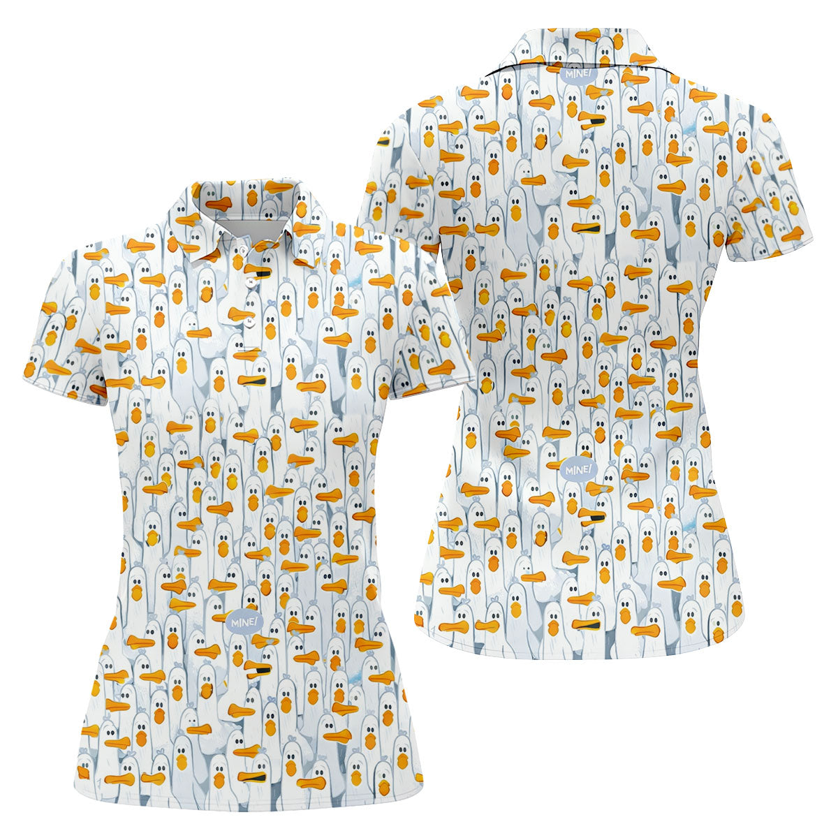 Mine Mine Mine Golf Shirt, Funny Seagull Beach Pattern, Golf Shirt For Women