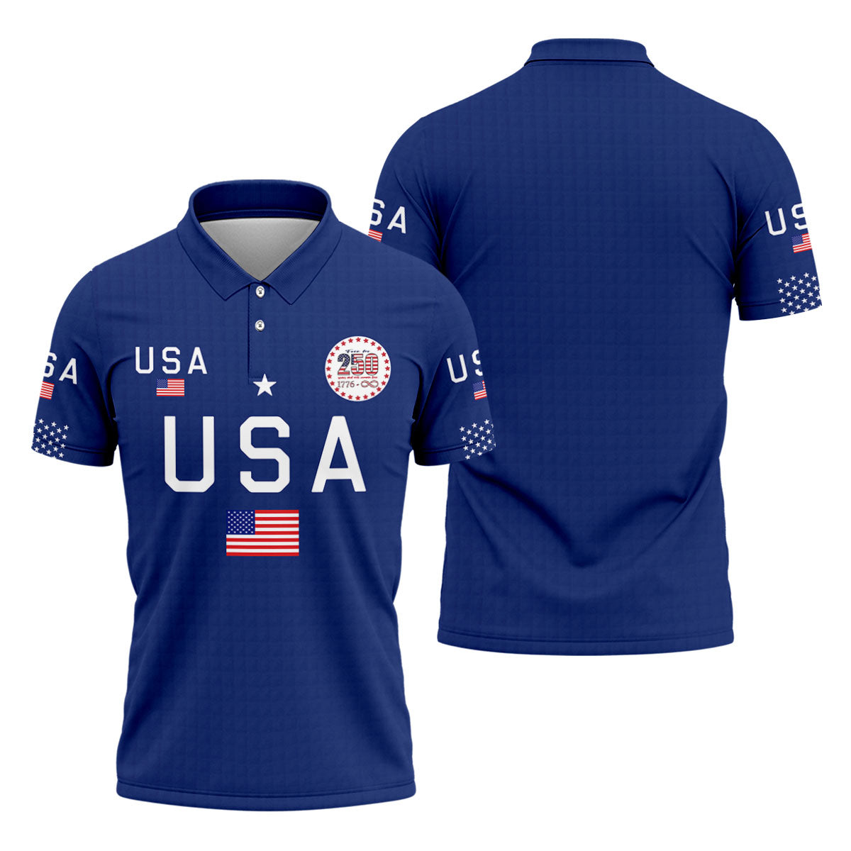 Free For 250 Years Patriotic Golf Shirt, 4th Of July Golf Shirt, 250th Anniversary Polo ShirtFor Men