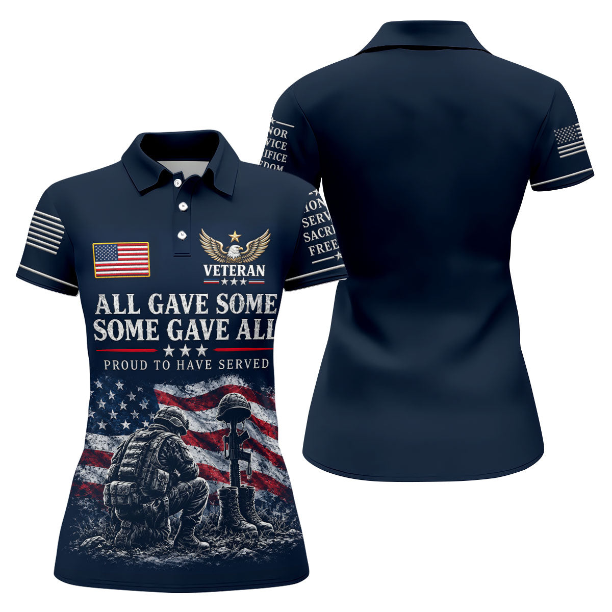 All Gave Some Some Gave All Polo Shirt, Veterans Day Golf Shirt, Golf Tops For Women