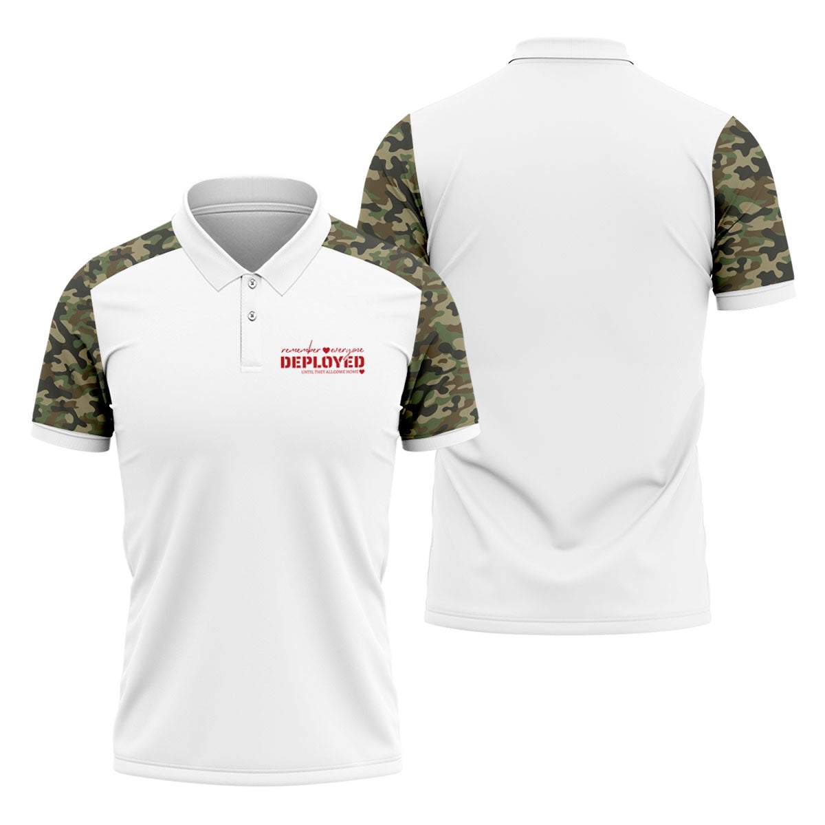 Remember Everyone Deployed Camo White Patriotic 4th Of July Golf Shirt, 250th Anniversary Golf Shirts For Men