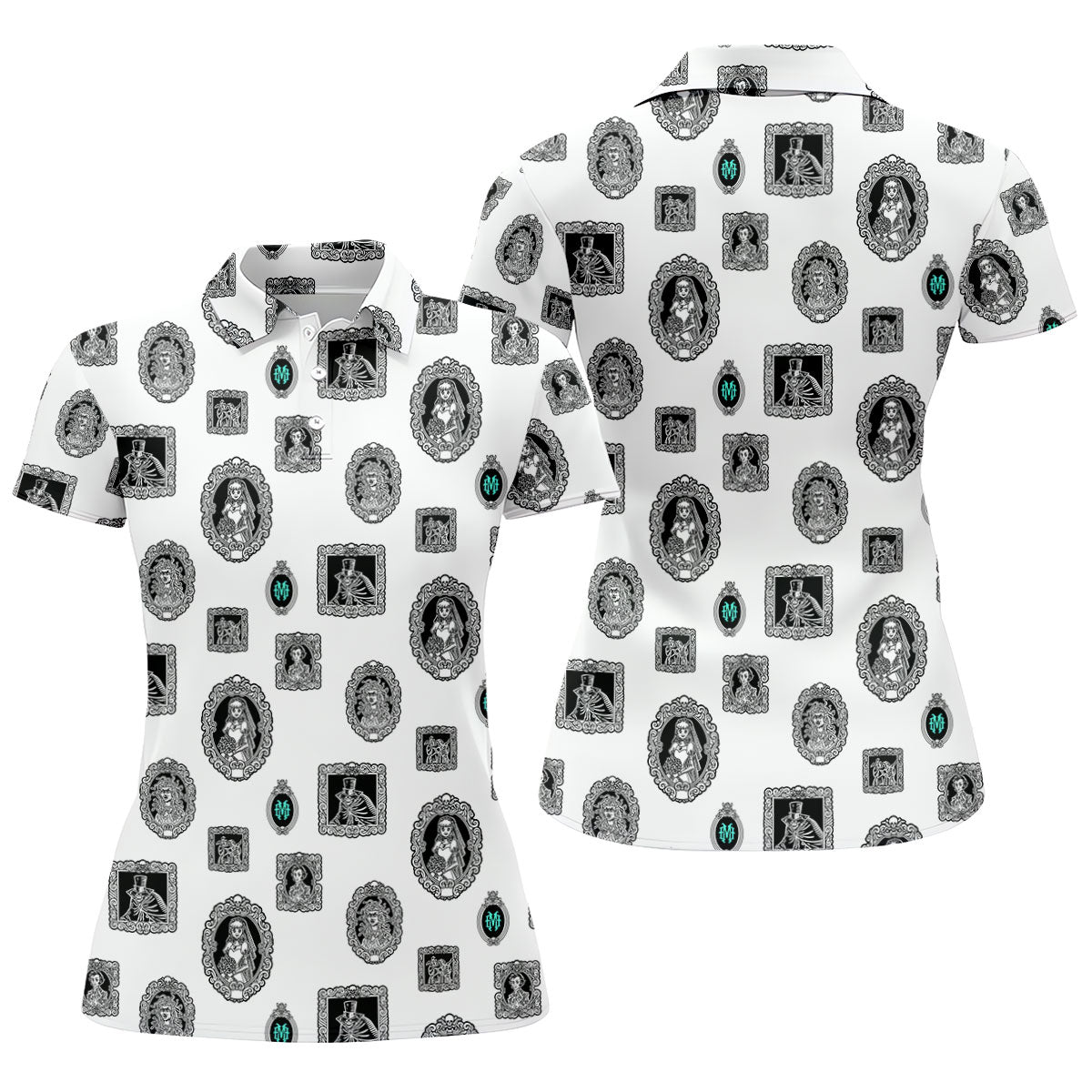 Gothic Portrait Halloween Horror Character Polo Shirt, Golf Shirt, Golf Shirts For Women