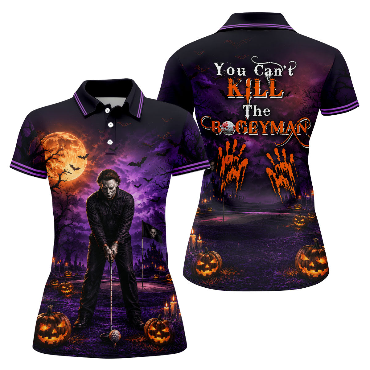 You Can't Kill The Bogeyman Halloween Polo Shirt, Printed Golf Shirt, Ladies Golf Tops