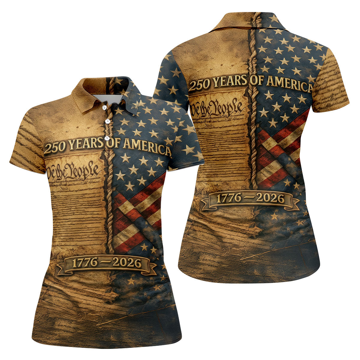 We The People 250 Years Of America 1776-2026 4th Of July Golf Shirt, Retro Golf Shirt, Golf Shirt For Women