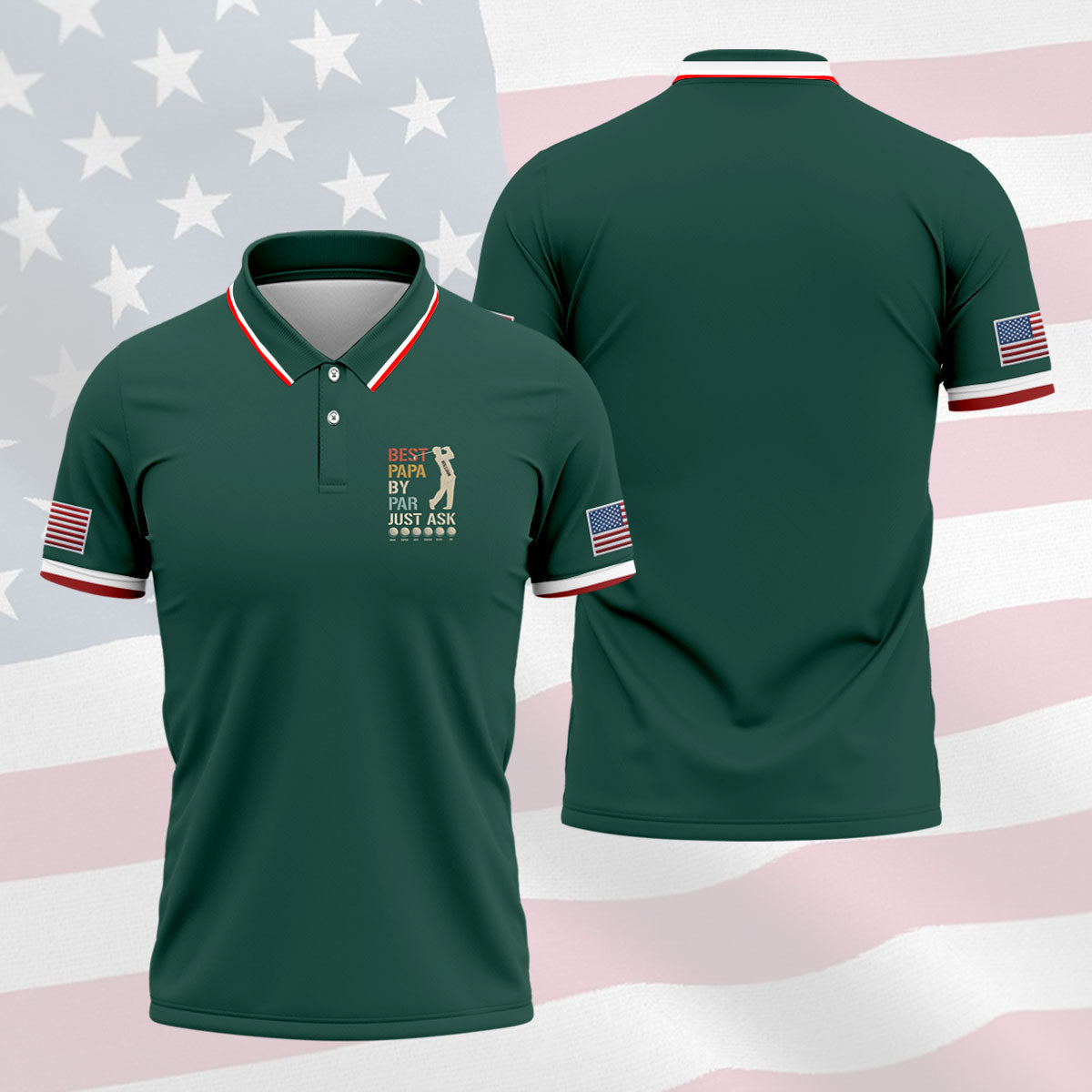 Best Dad Papa By Par Just Ask Father's Day Golf Shirt, Golf Gift For Dad, Polo Shirts For Men