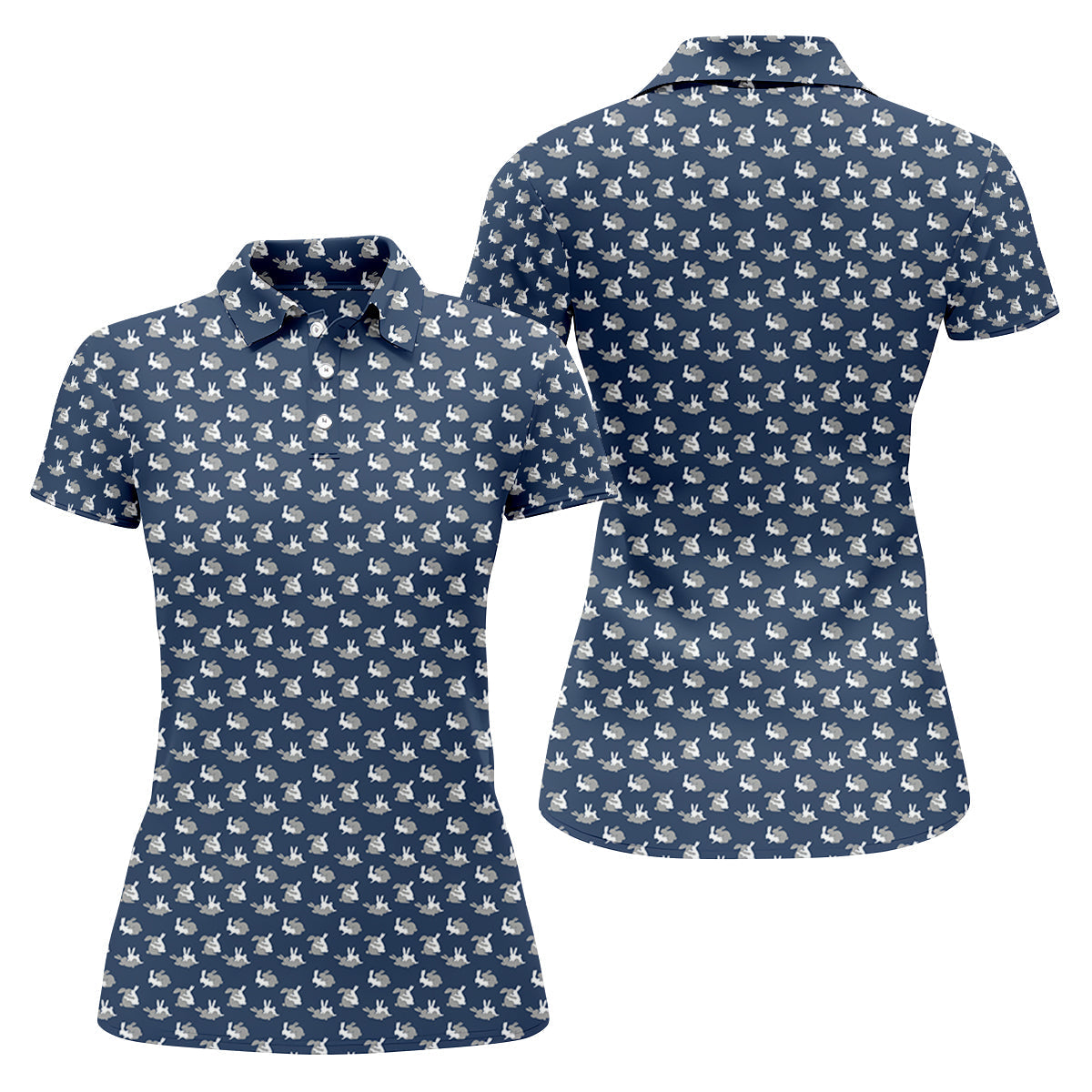 Naughty Couple Adult Humor Fun Rabbit Women's Golf Shirts, Valentines Golf Gift, Ladies Golf Polos