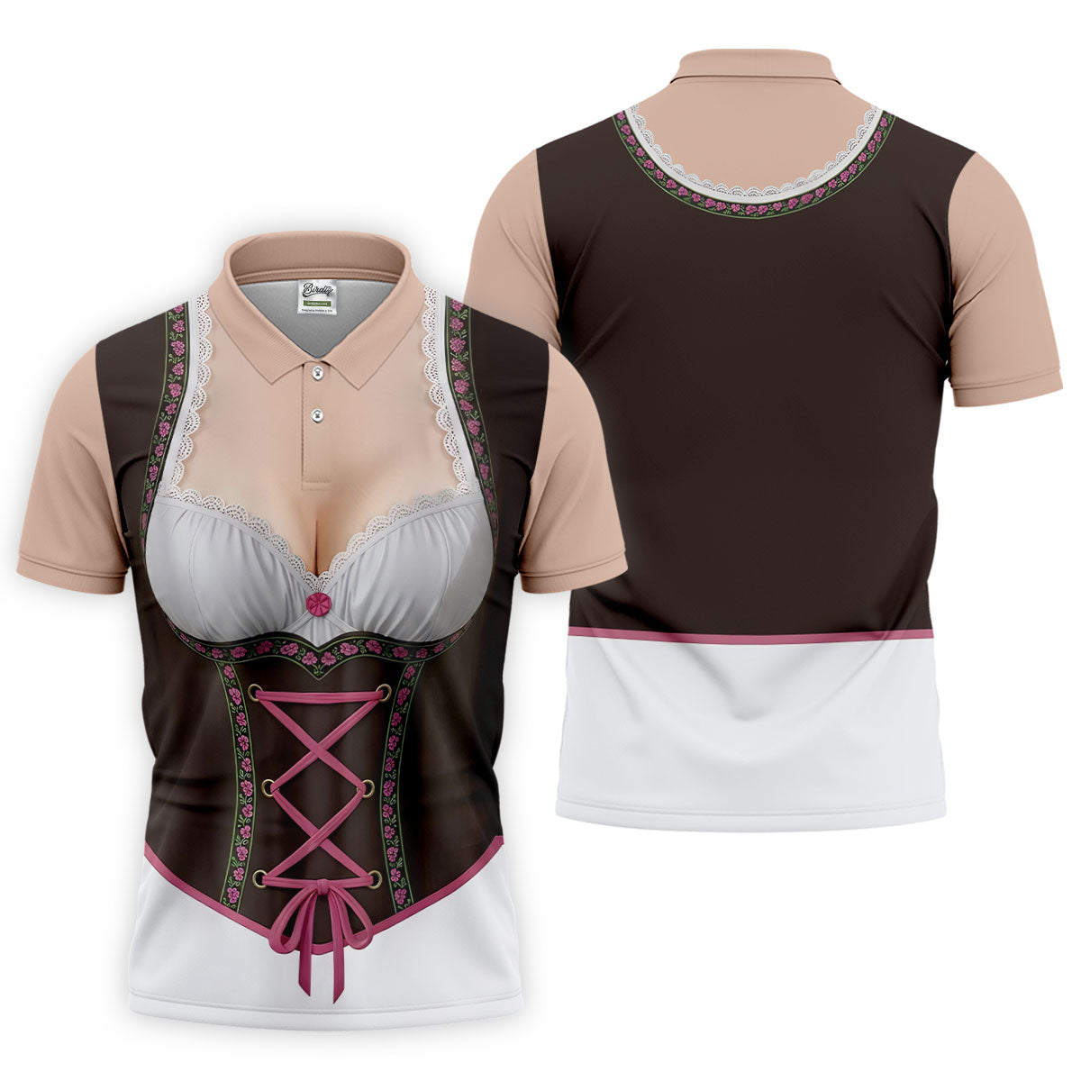 Funny Oktoberfest Costume Lederhosen Polo Shirt, Mens Golf Polo, Golf Shirts For Men